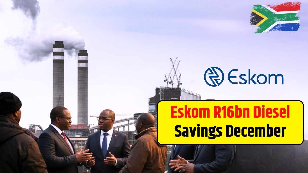 Eskom Reports R16 Billion Diesel Savings in December 2025, Raising Hopes of Future Electricity Tariff Relief