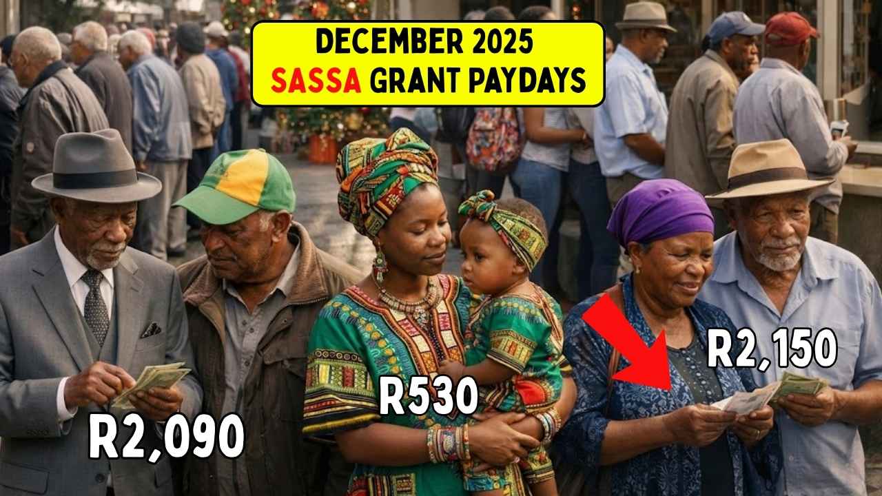 SASSA December 2025 Payment Dates Confirmed: R2,090 Old Age, R530 Child Support & R2,150 Disability Grants